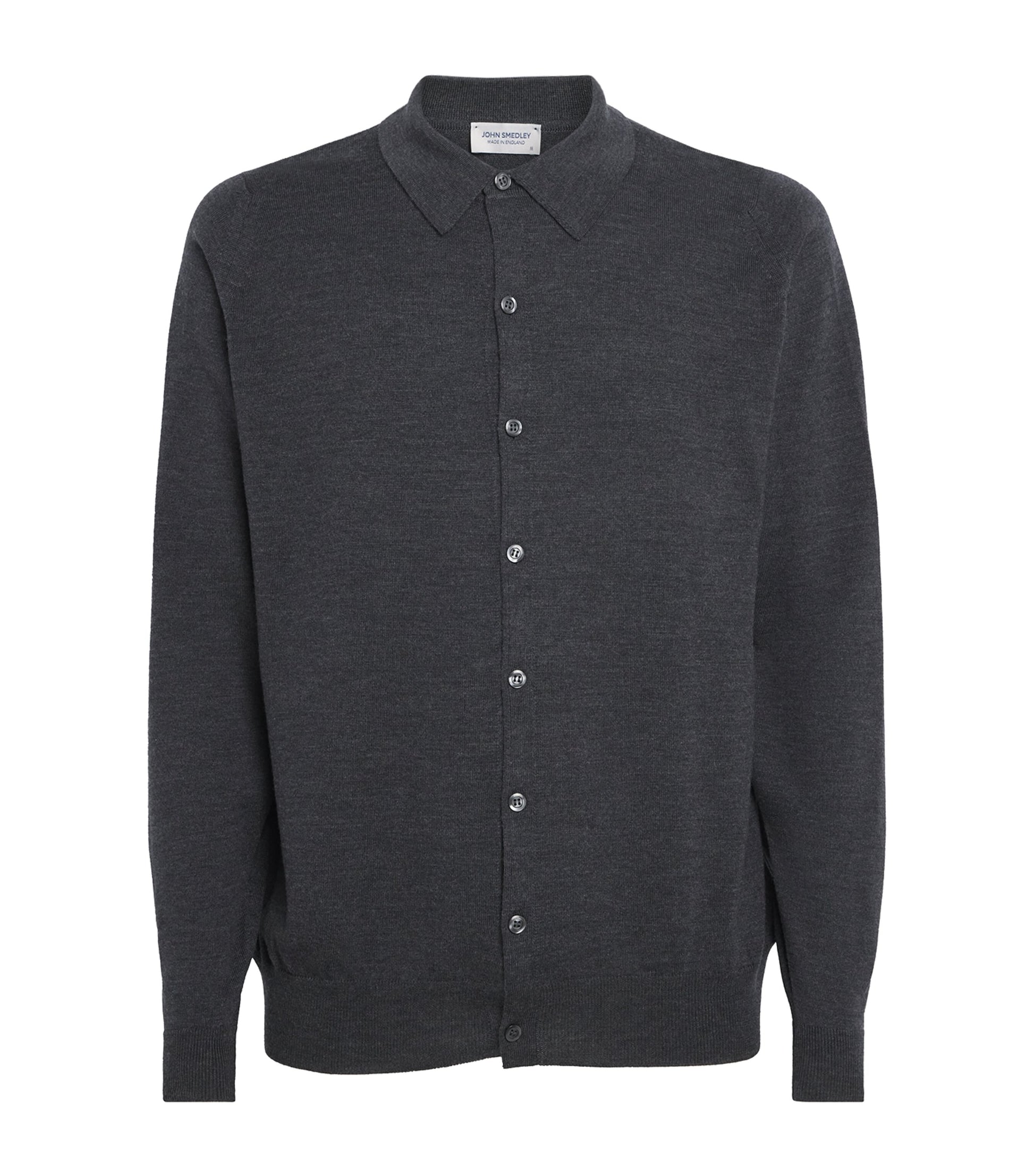 John Smedley Grey Extra Fine Merino Wool Tibor Shirt