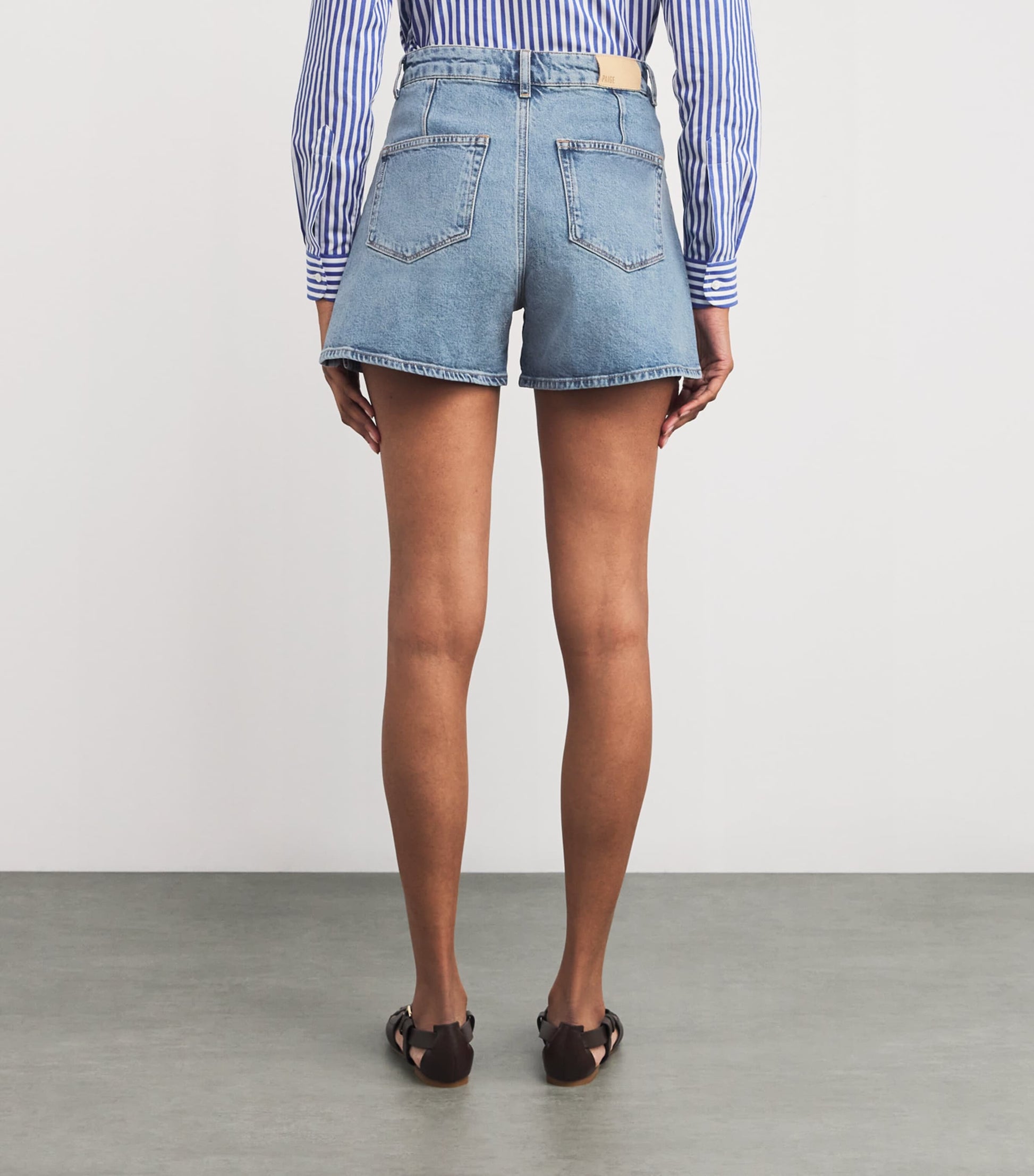 PAIGE Blue High-Rise Dani Denim Shorts