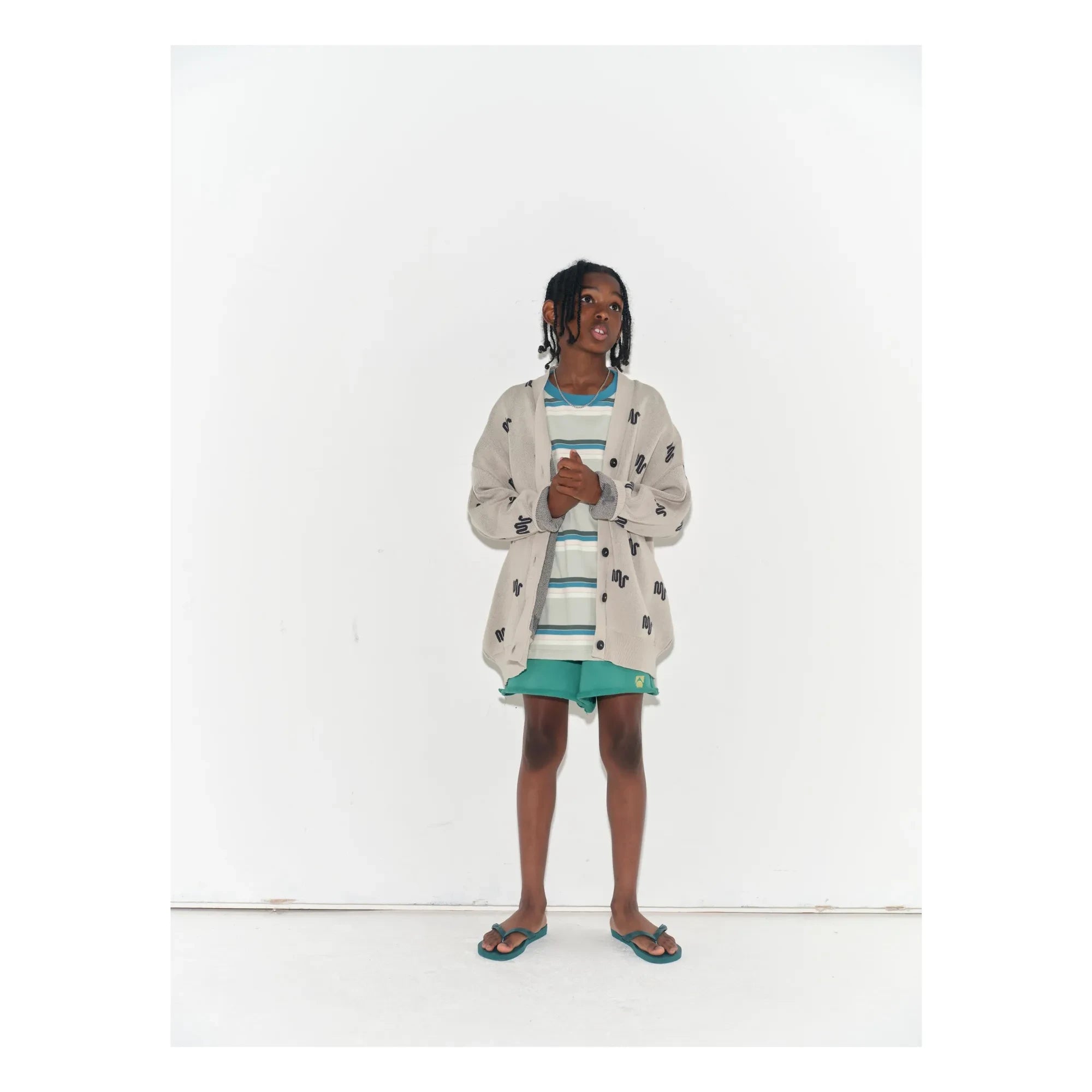 Main Story - Monogrammed Organic Cotton Cardigan | Ecru