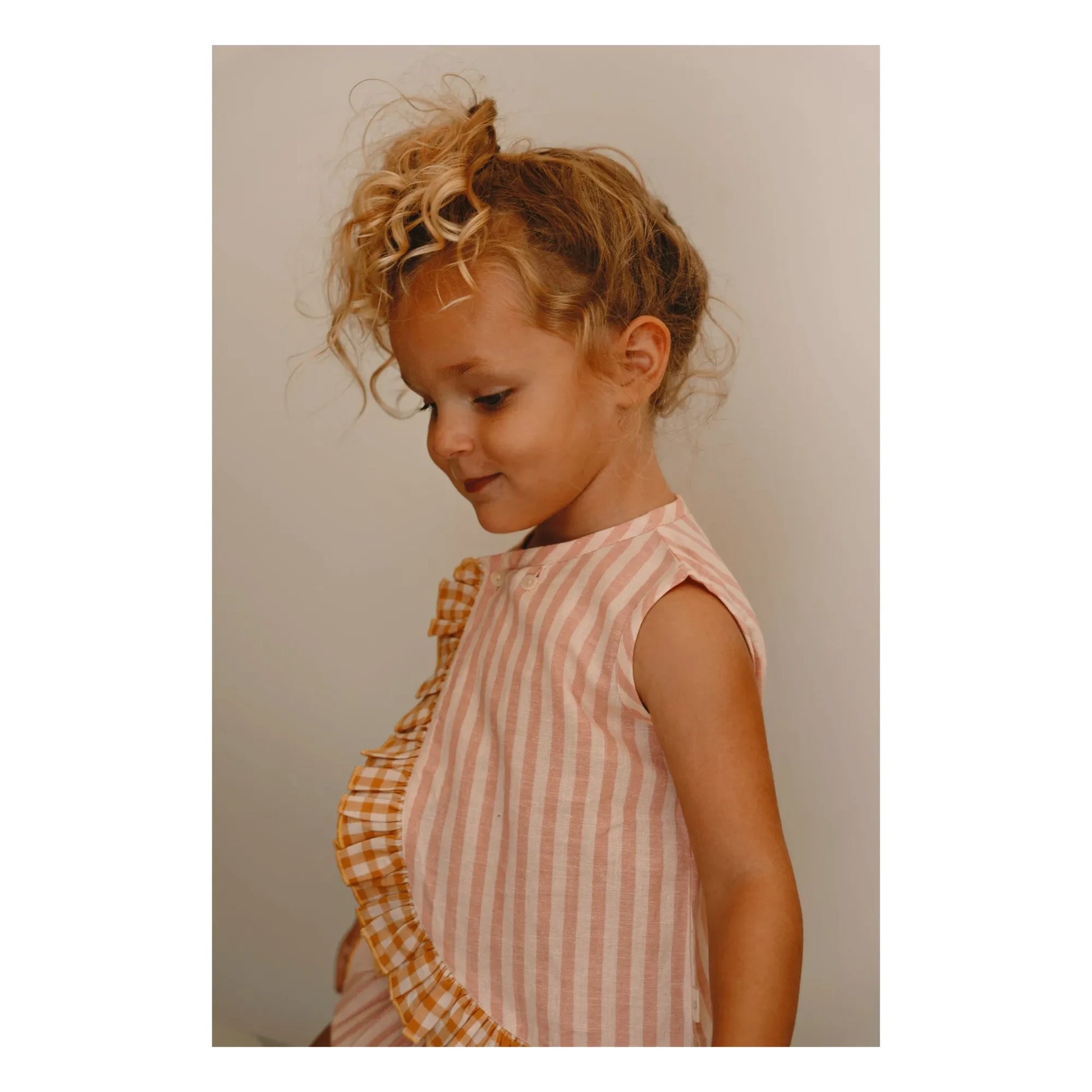 Lilinoa - Iris striped cotton voile wrap top | Blush