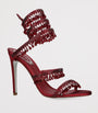 René Caovilla Burgundy Satin Chandelier Heeled Sandals 105