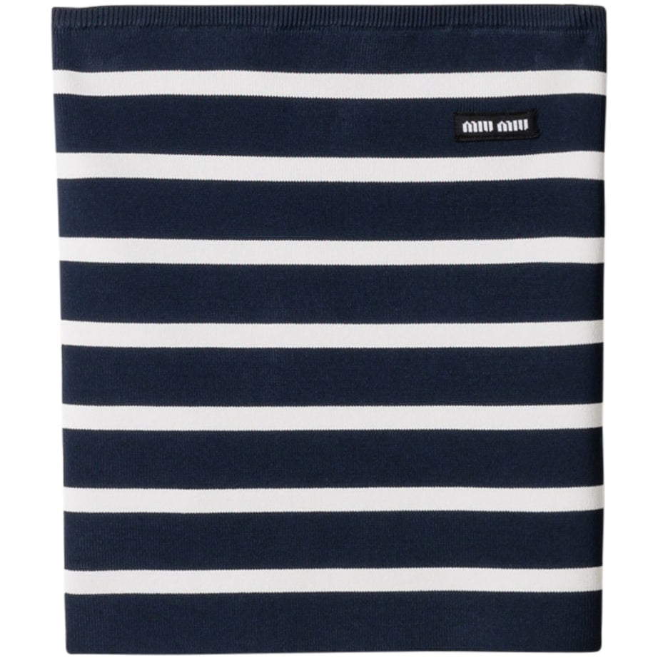 Blue Knitted Stripe Tube Top