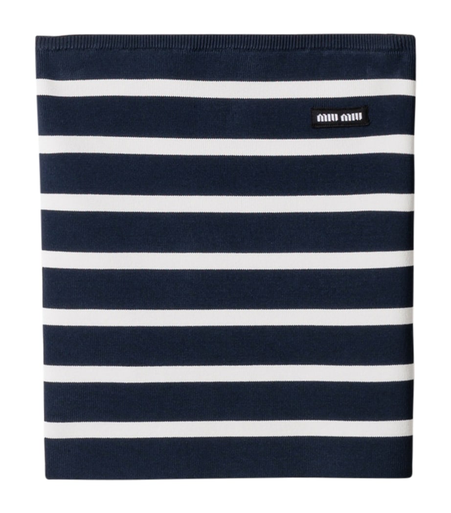 Blue Knitted Stripe Tube Top