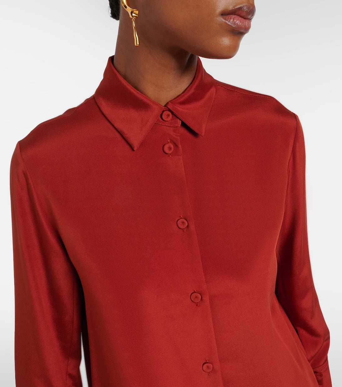 Max Mara - Voliera silk-blend satin shirt