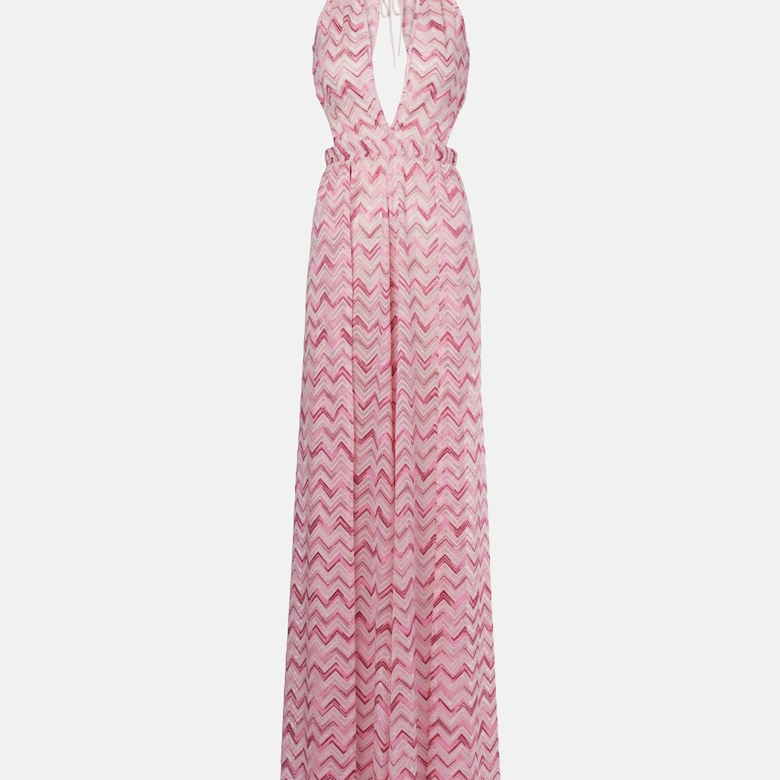 Missoni - Zikzak desenli halter yaka tulum