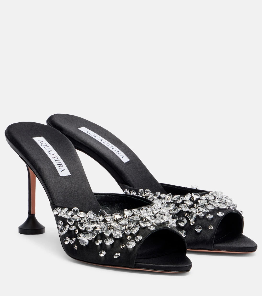 Aquazzura - حذاء ميول بيزو 85 من الساتان المزيّن
