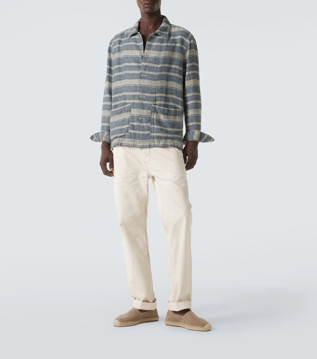 RRL - Striped linen overshirt