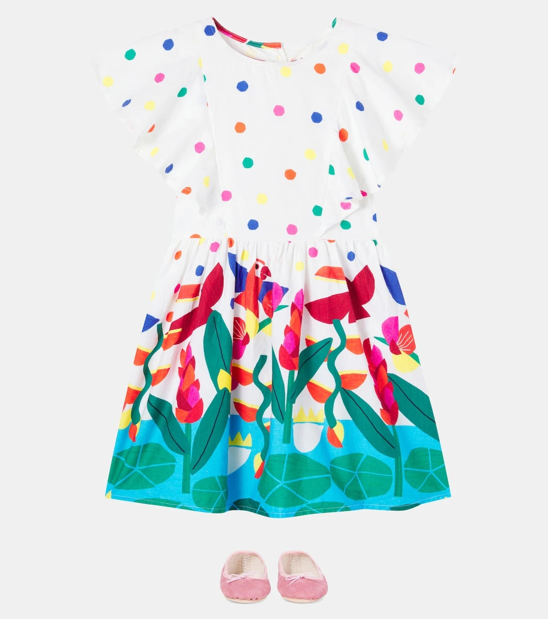 Fábula - Rainha das Águas printed cotton dress