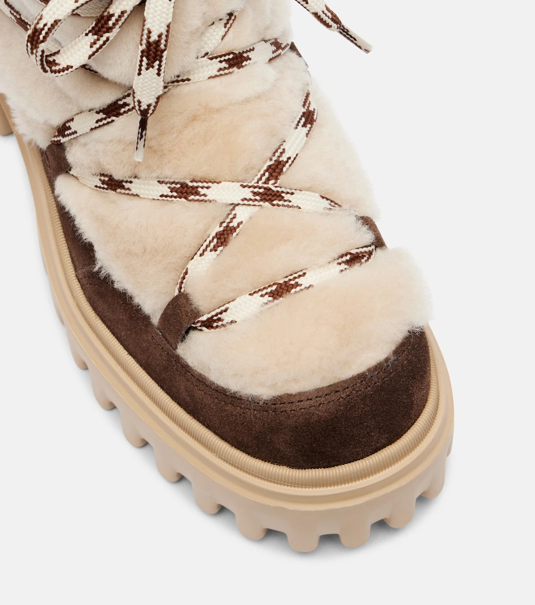 Hogan - Suede and shearling lace-up boots