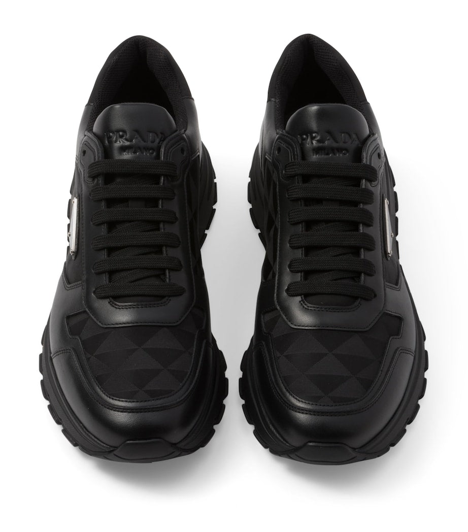 Leather and Re-Nylon Sneakers