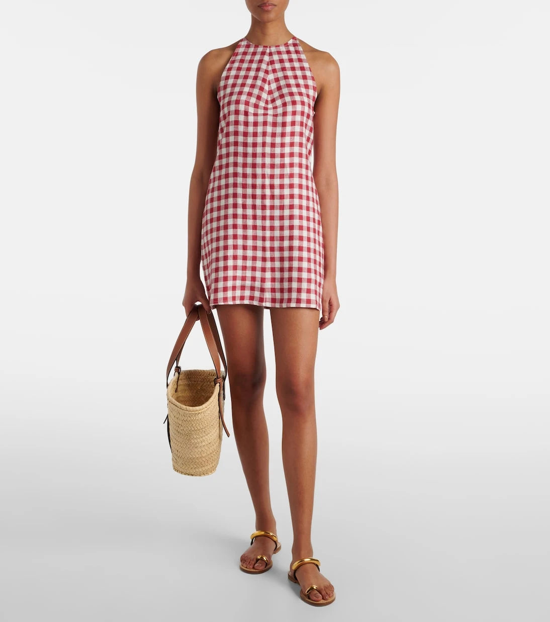 Asceno - Antiqua gingham linen minidress