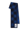 Blue Narrow Wool Check Scarf