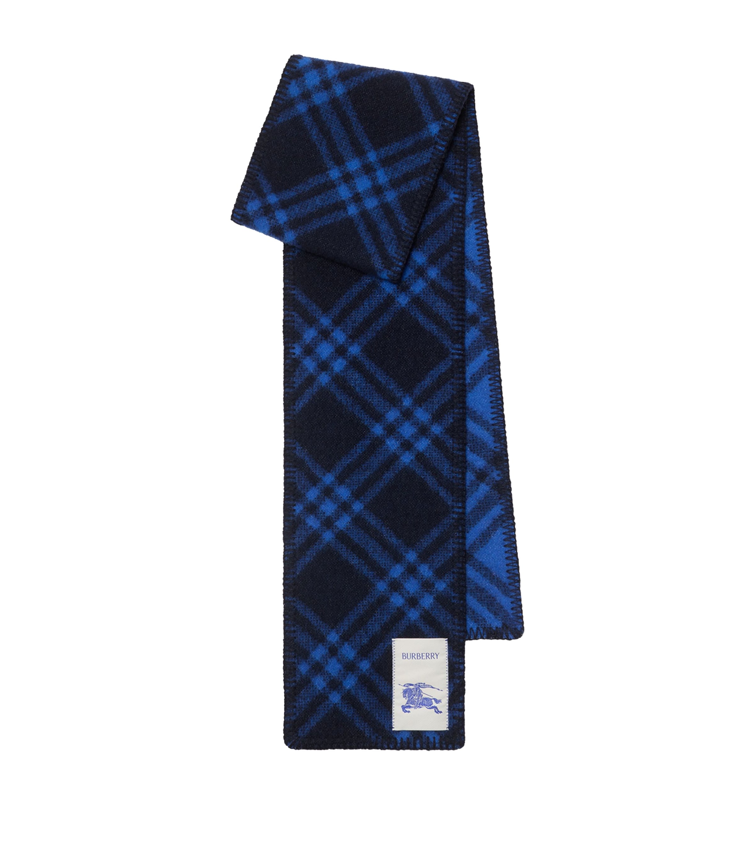 Burberry Narrow Wool Check Scarf