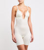 White Suit Your Fancy Plunge Mid-Thigh Bodysuit