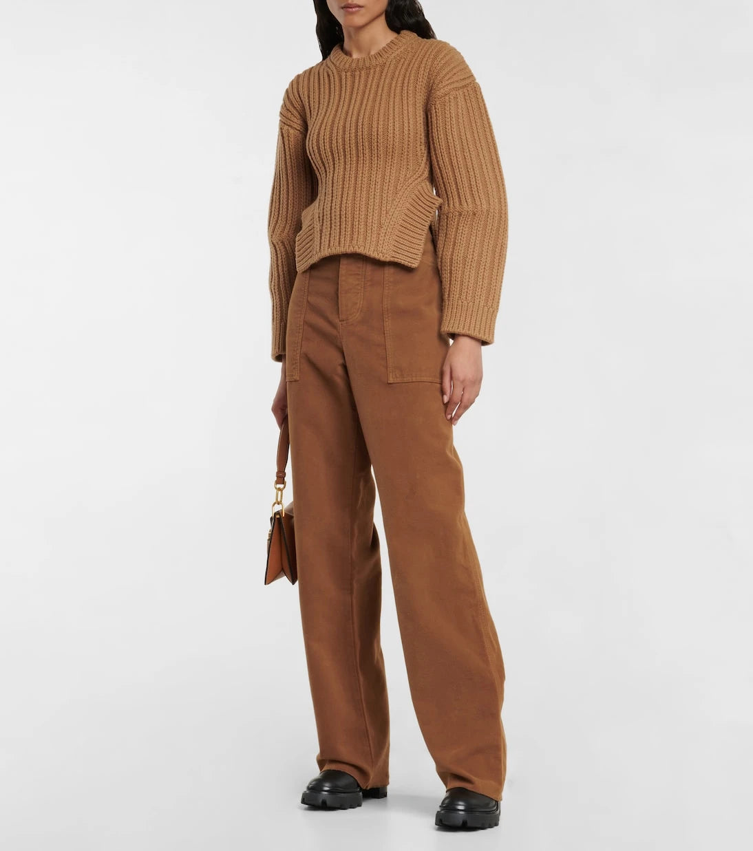 Tod's - بنطلون مرتفع الخصر من مزيج القطن