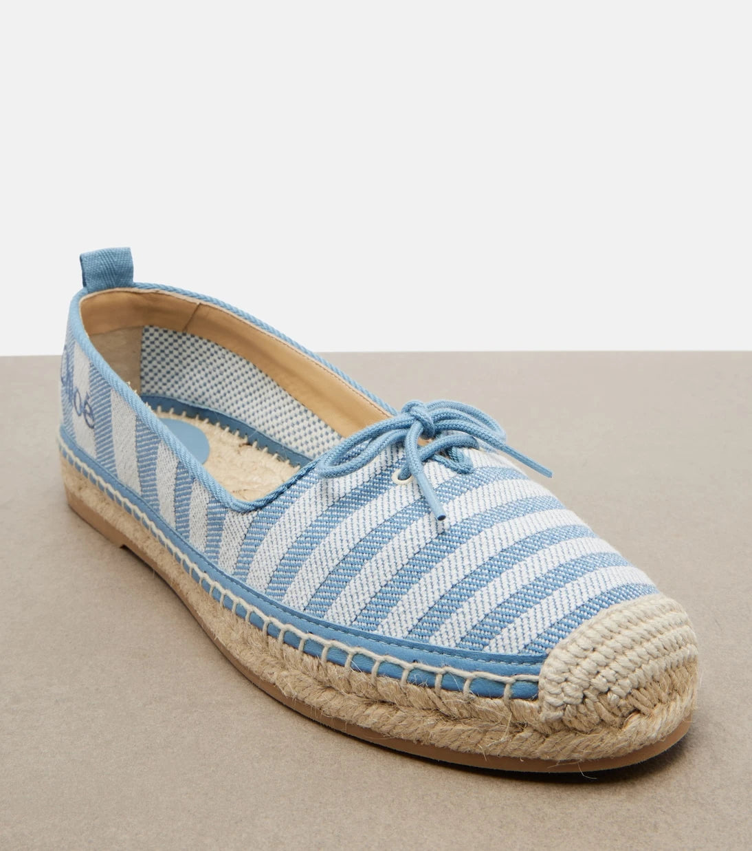 Chloé - Isla striped canvas espadrilles
