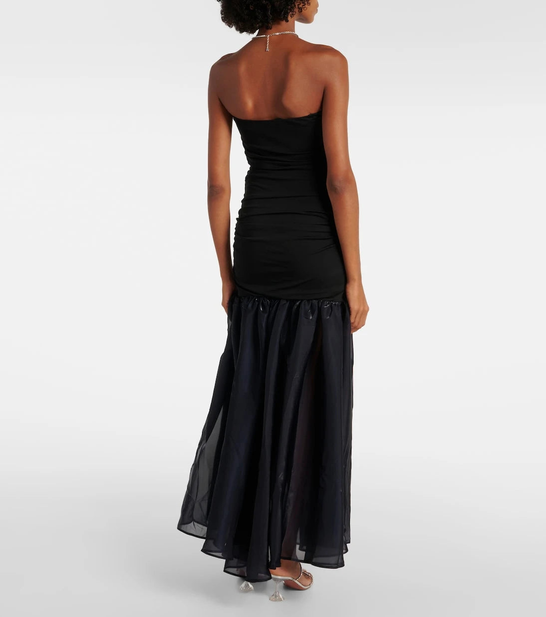 Staud - Liya ruched jersey and organza gown
