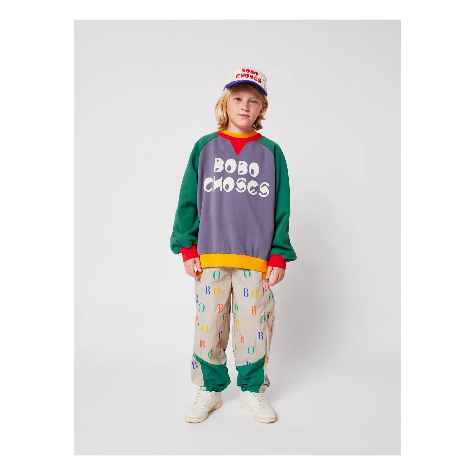 Bobo Choses - Colorblock organic cotton sweatshirt | Mauve