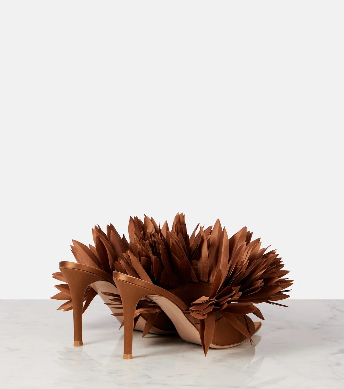 Gianvito Rossi - Daniah 85 appliqué crêpe satin mules