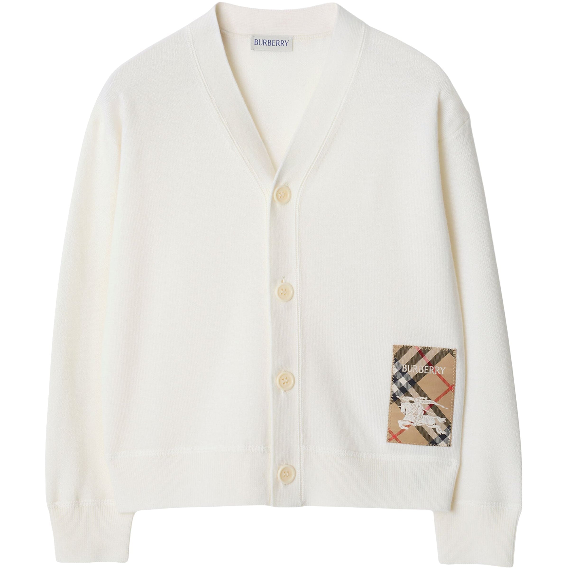 Burberry Kids Wool Check-Label Cardigan (3-12 Years)