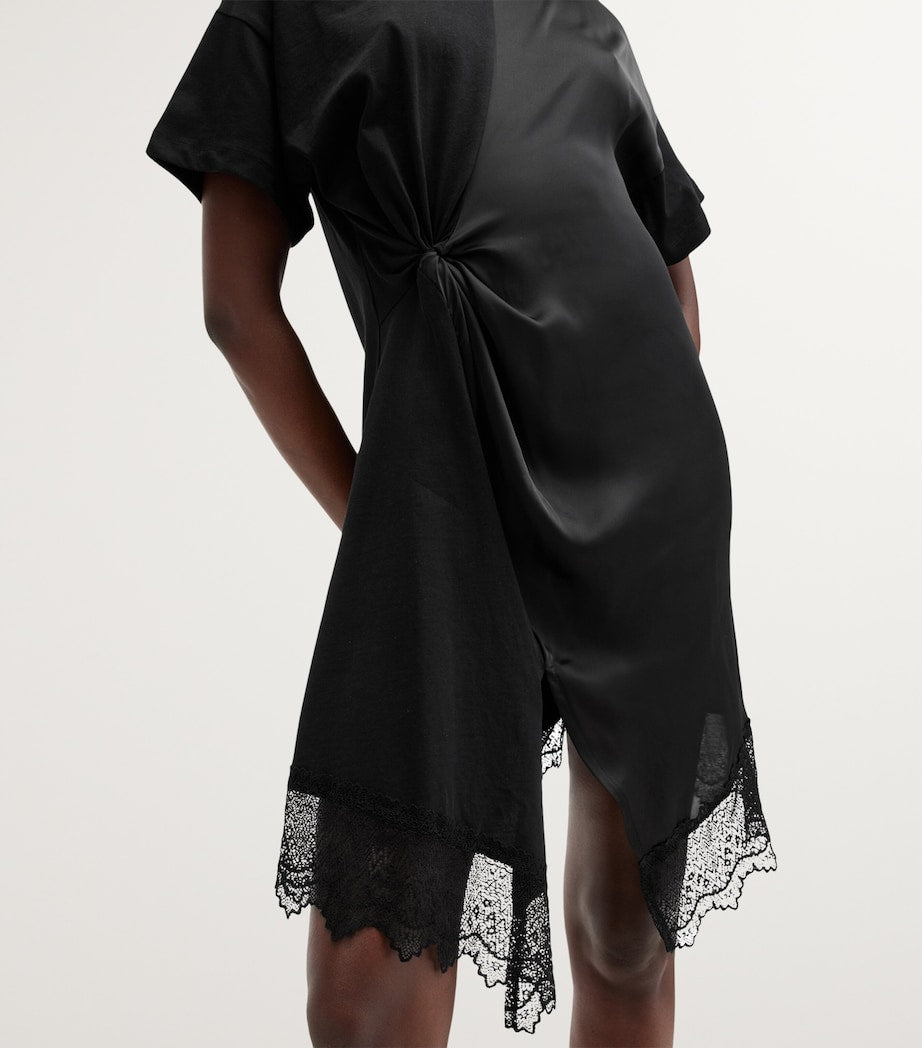 AllSaints Black Lana Panelled Mini Dress