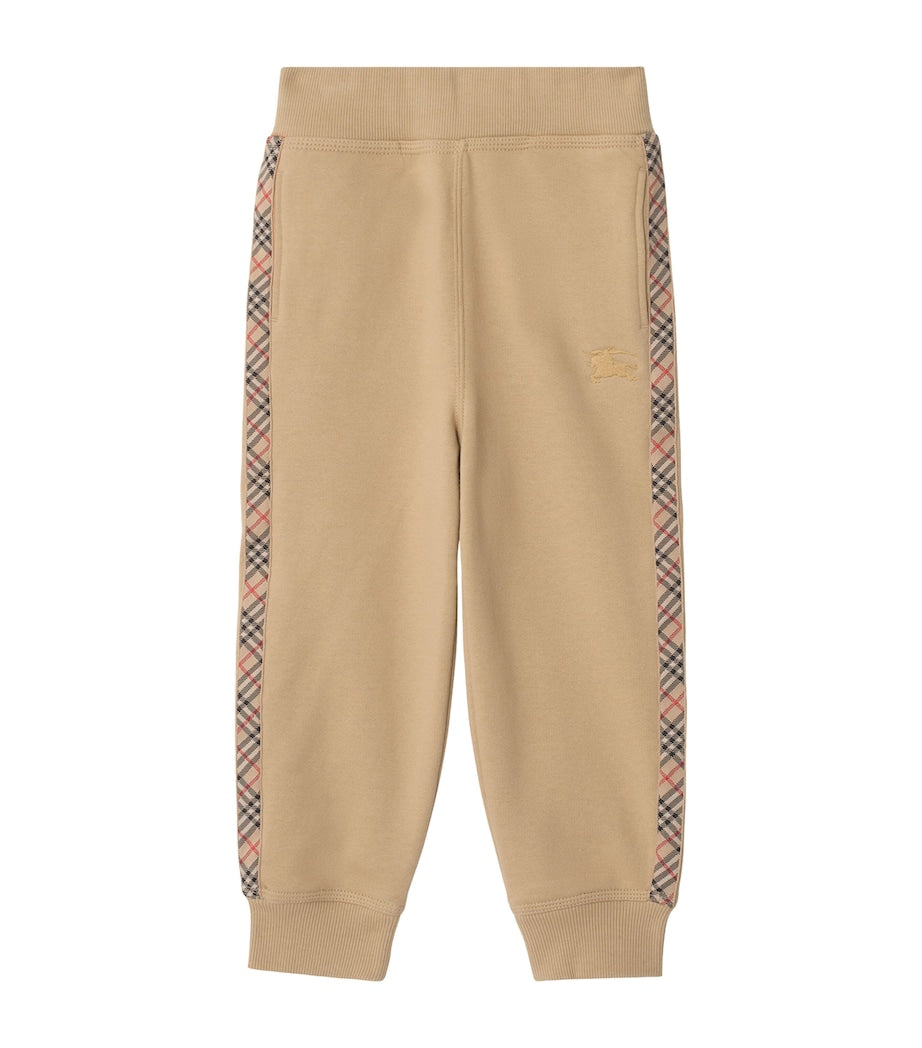 Burberry Kids Cotton Check-Trim Sweatpants (3-12 Years)