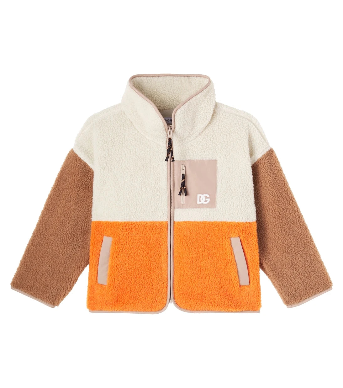 Dolce&Gabbana Kids - Colorblocked logo teddy jacket
