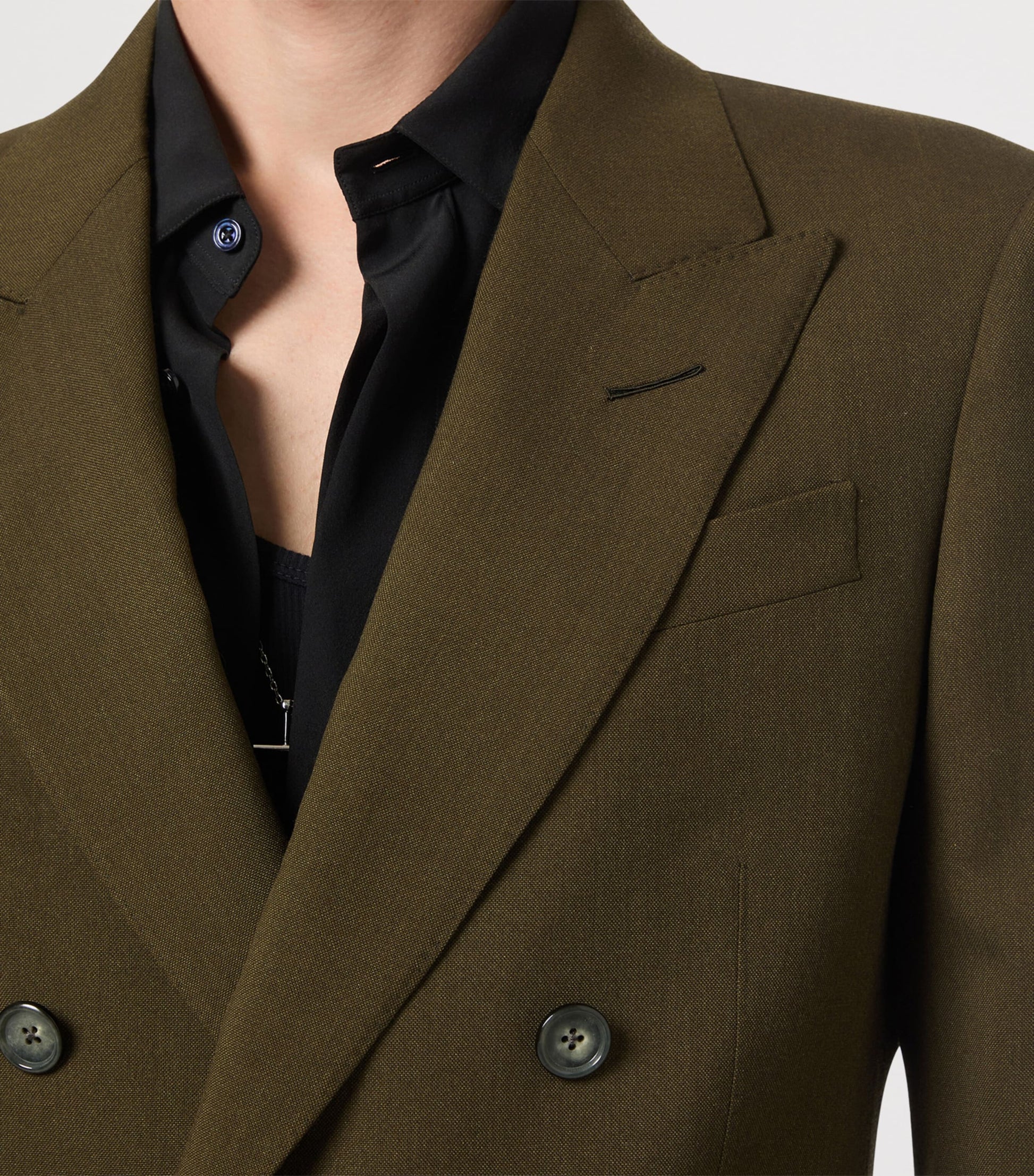 Green Wool-Cashmere-Silk Blazer