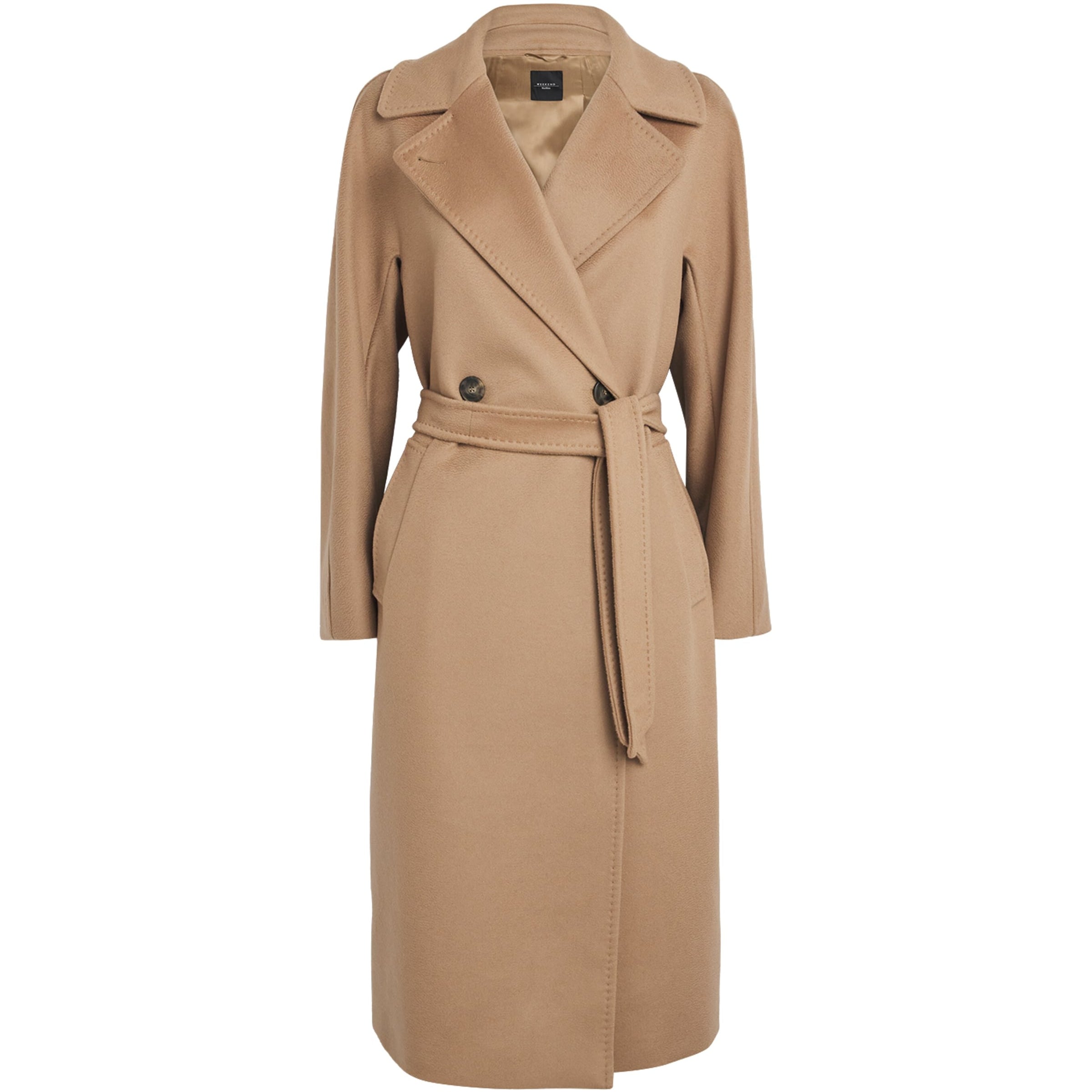 Weekend Max Mara Beige Virgin Wool Double-Breasted Coat