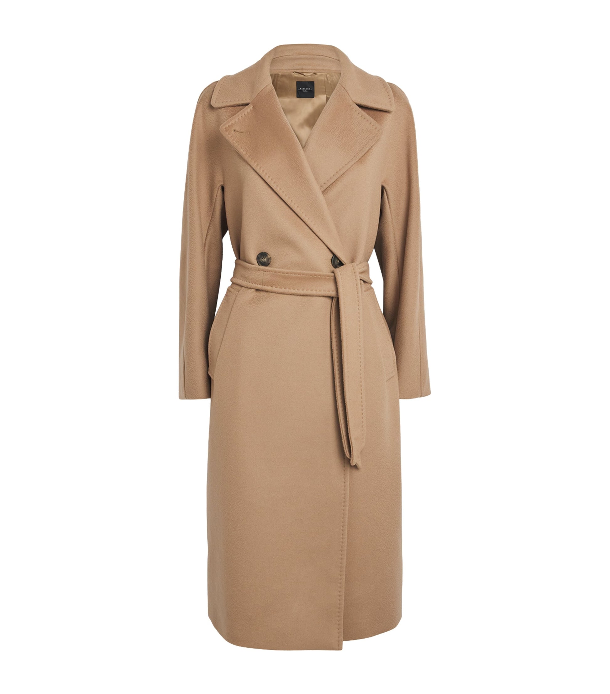 Weekend Max Mara Beige Virgin Wool Double-Breasted Coat