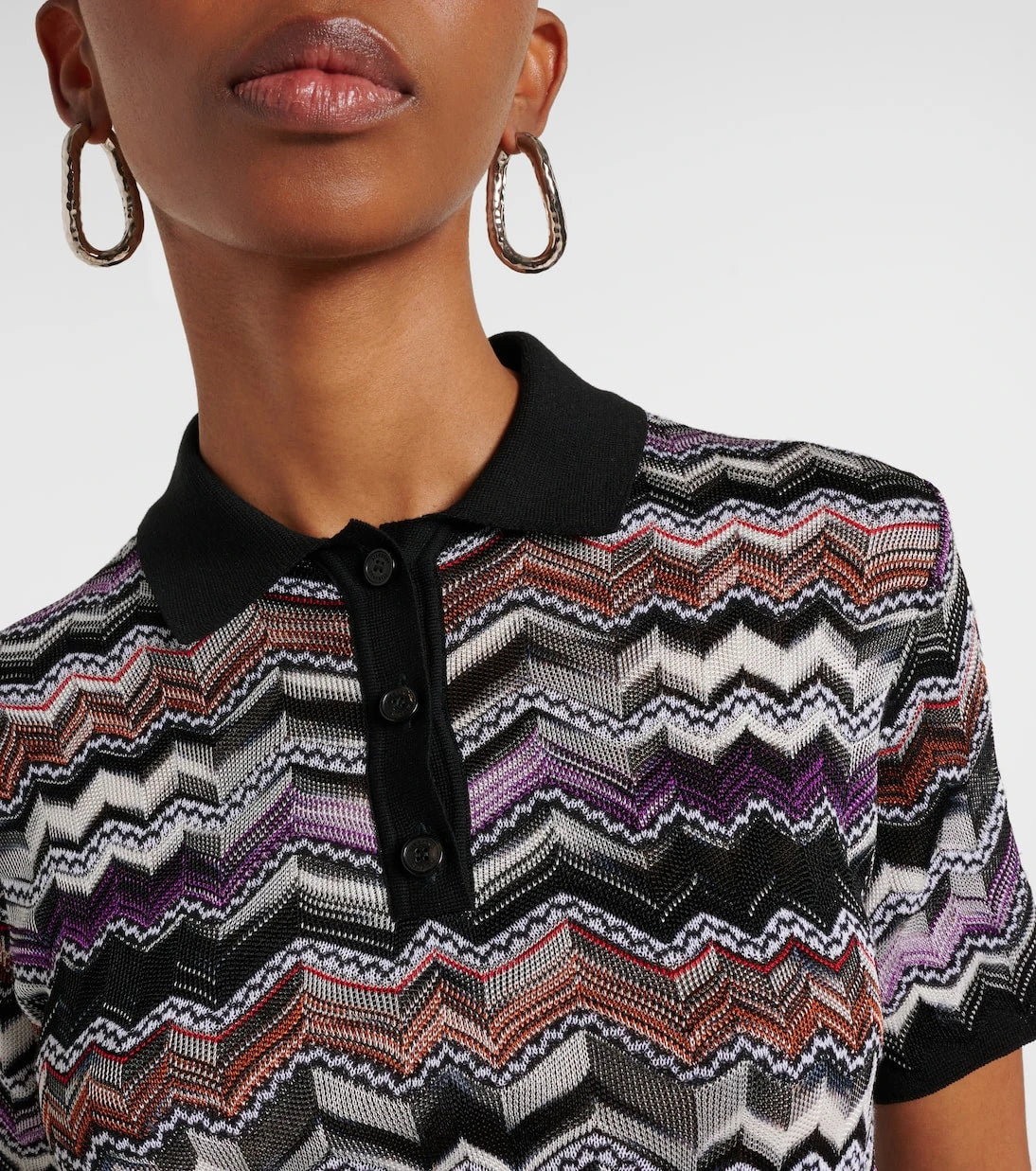 Missoni - Zigzag knitted polo shirt