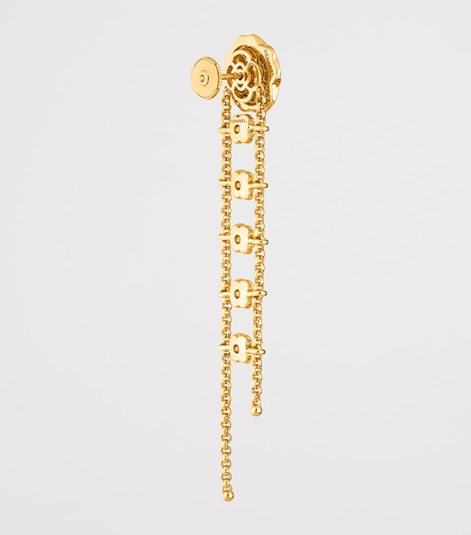 CHANEL Gold and Diamond Camélia Transformable Earrings