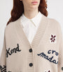 White Virgin Wool Intarsia Cardigan