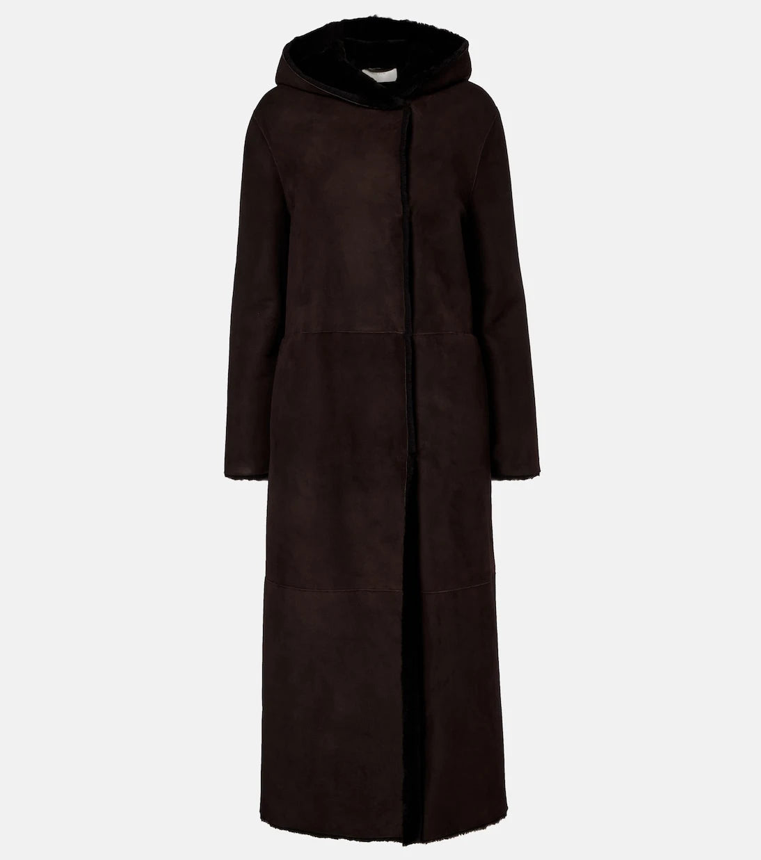 The Row - Anaya hooded shearling-trimmed suede coat