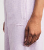 Purple Cotton-Blend Fleece Straight Sweatpants