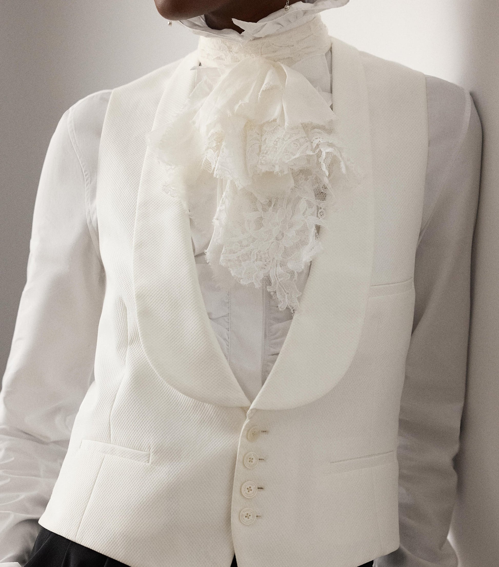 Ralph Lauren Collection White Cotton Piqué Zeke Waistcoat