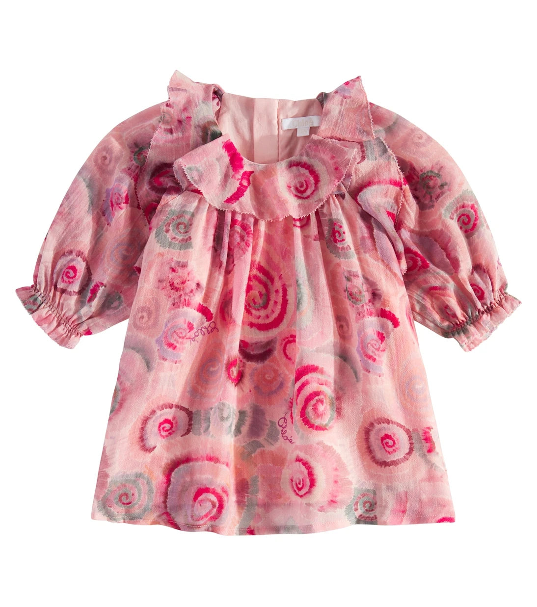 Chloé Kids - Baby ruffled floral wool dress