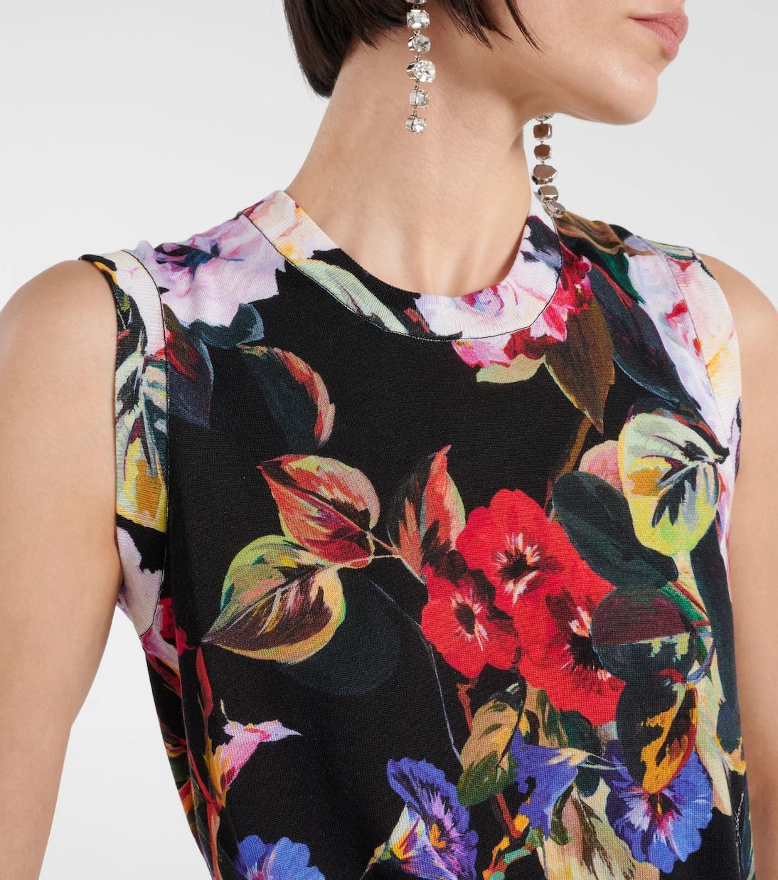 Dolce&Gabbana - Floral silk knit tank top