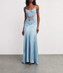 Silk Embellished Slip Dress LIGHT BLUE/WHIT