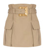Cotton Gabardine High-Waist Mini Skirt