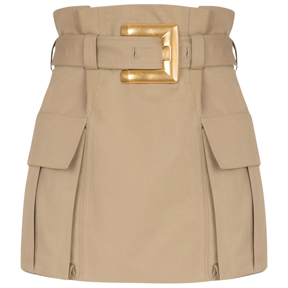 Cotton Gabardine High-Waist Mini Skirt