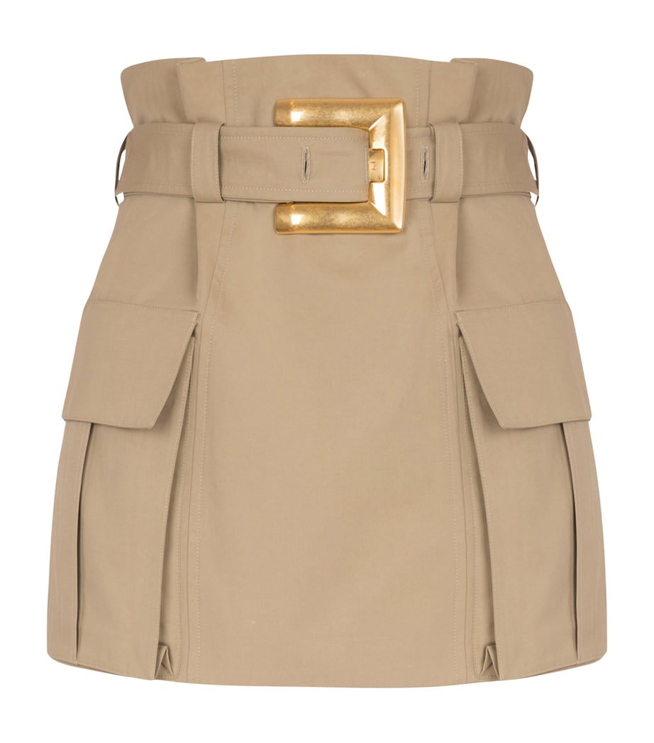 Cotton Gabardine High-Waist Mini Skirt