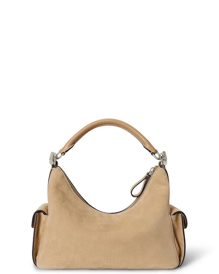 Lauren Ralph Lauren kadın süet hobo çanta
