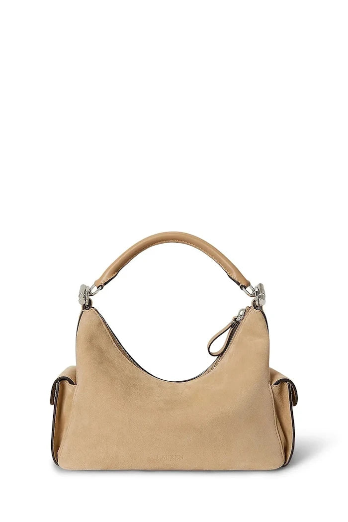 Lauren Ralph Lauren kadın süet hobo çanta