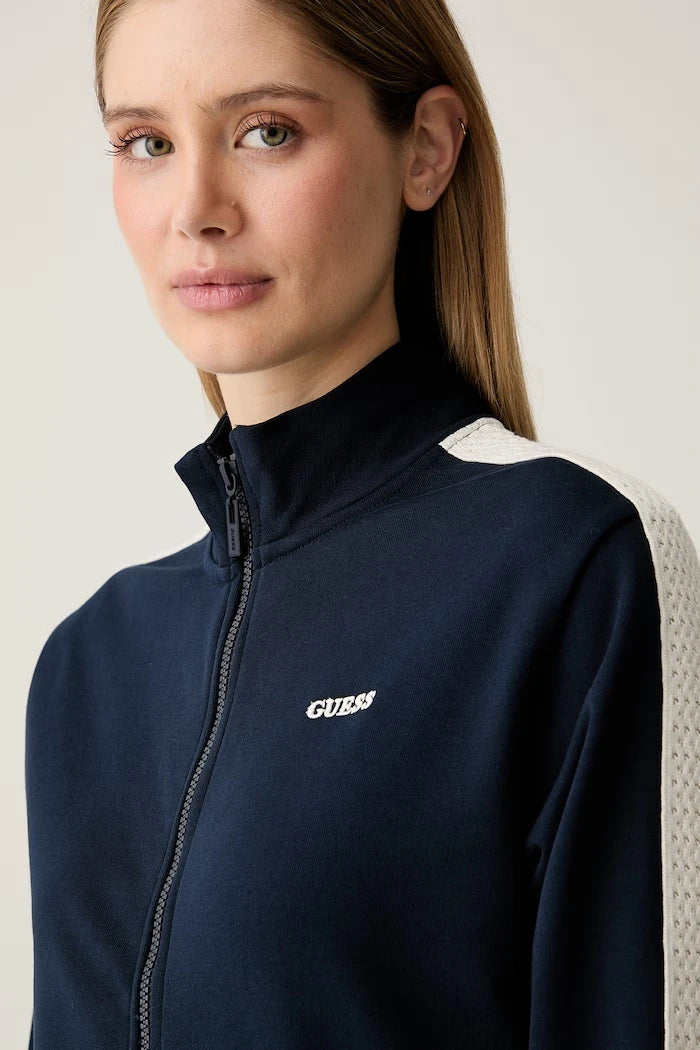 Guess kadın pamuklu fermuarlı sweatshirt PHOEBE
