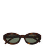 Saint Laurent Brown Tortoiseshell Cassandre Oval Sunglasses