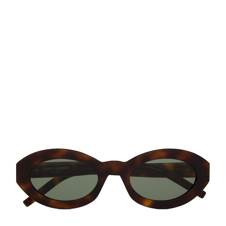 Saint Laurent Brown Tortoiseshell Cassandre Oval Sunglasses