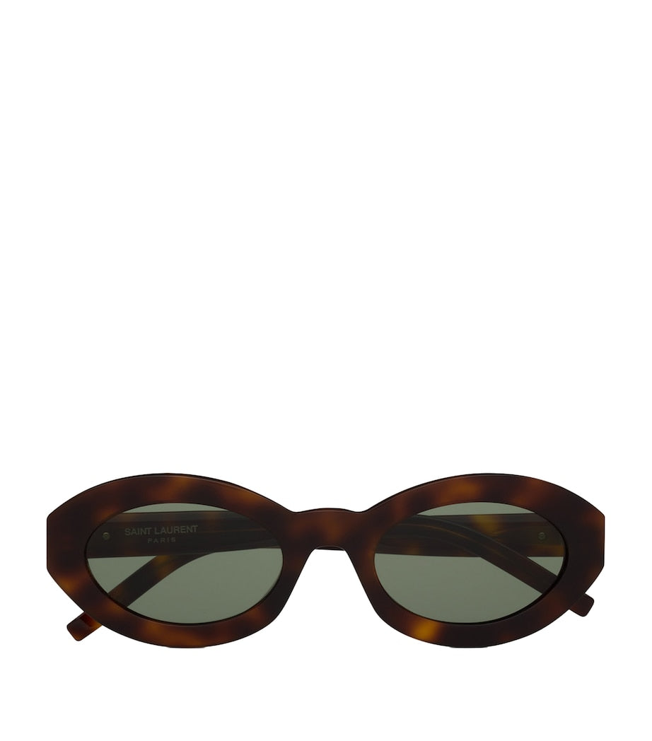 Saint Laurent Brown Tortoiseshell Cassandre Oval Sunglasses