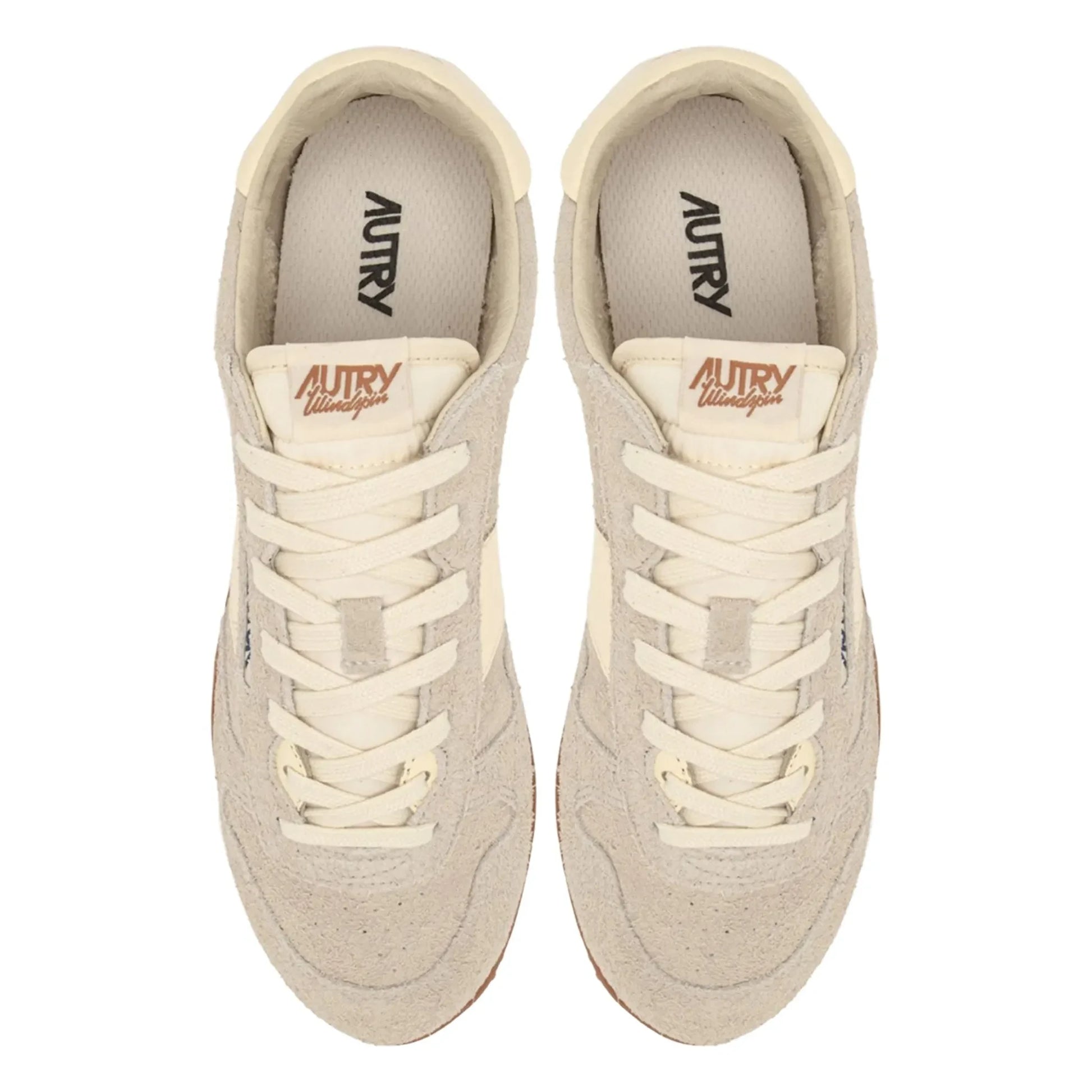 Autry - Windspin Low Two-tone Suede and Leather Basket | Light grey