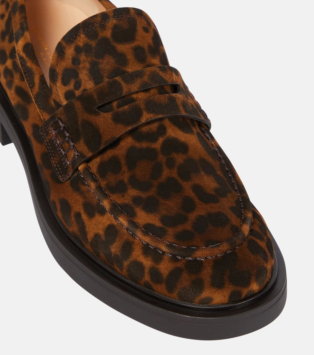 Gianvito Rossi - Harris leopar desenli süet loafer